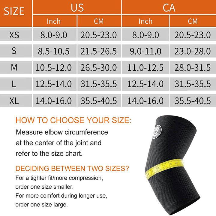 Elbow Compression Sleeve Size Chart