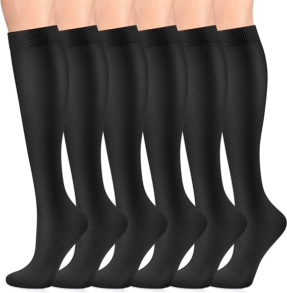 CAMBIVO Compression Socks for Women and Men (6 Pairs), Compression  Stockings 8-15mmHg for Running, Walking, All-Day Wear