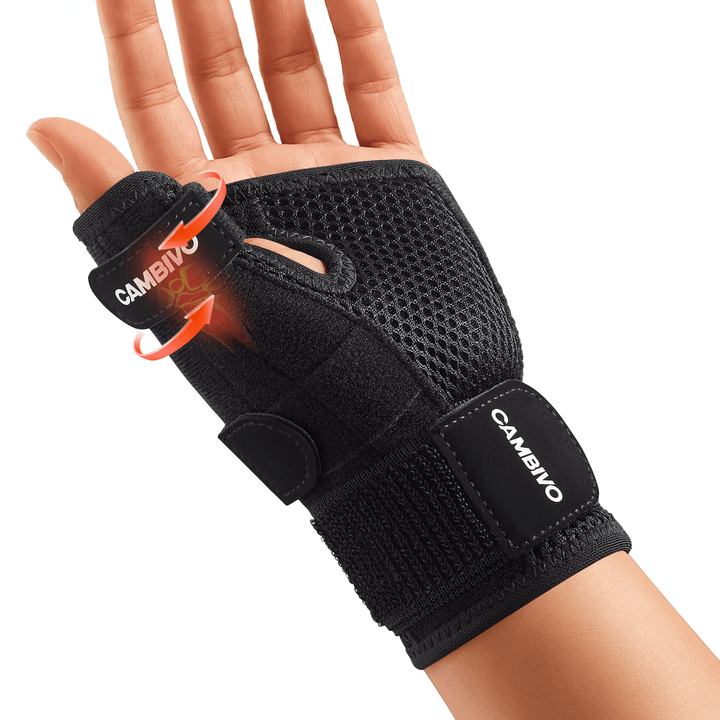 CAMBIVO 1 Pack Wrist Brace & Thumb Stabilizer Right Left Hand with Adjustable Straps for Arthritis - Cambivo