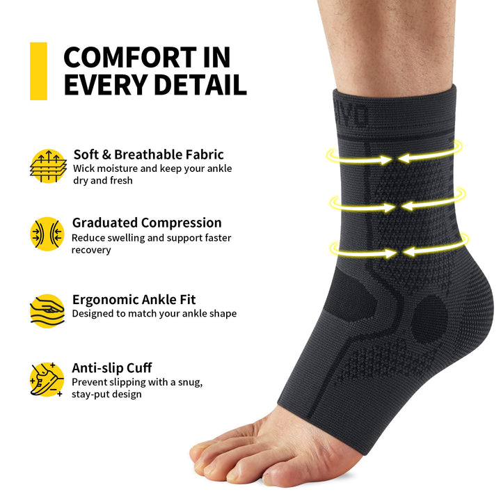 CAMBIVO 1 Pair Ankle Compression Socks for Foot Pain - Cambivo