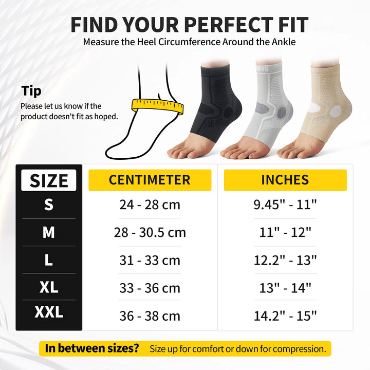 CAMBIVO 1 Pair Ankle Compression Socks for Foot Pain - Cambivo