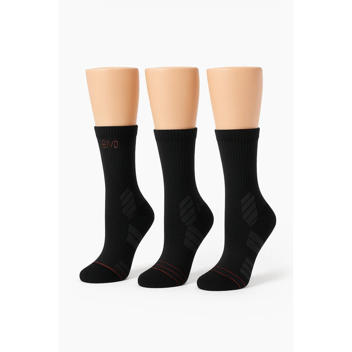 CAMBIVO 2 Pairs Compression Crew Socks for Women and Men for Hiking Running - Cambivo
