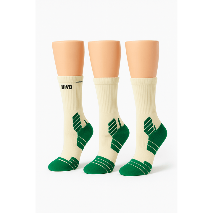 CAMBIVO 2 Pairs Compression Crew Socks for Women and Men for Hiking Running - Cambivo