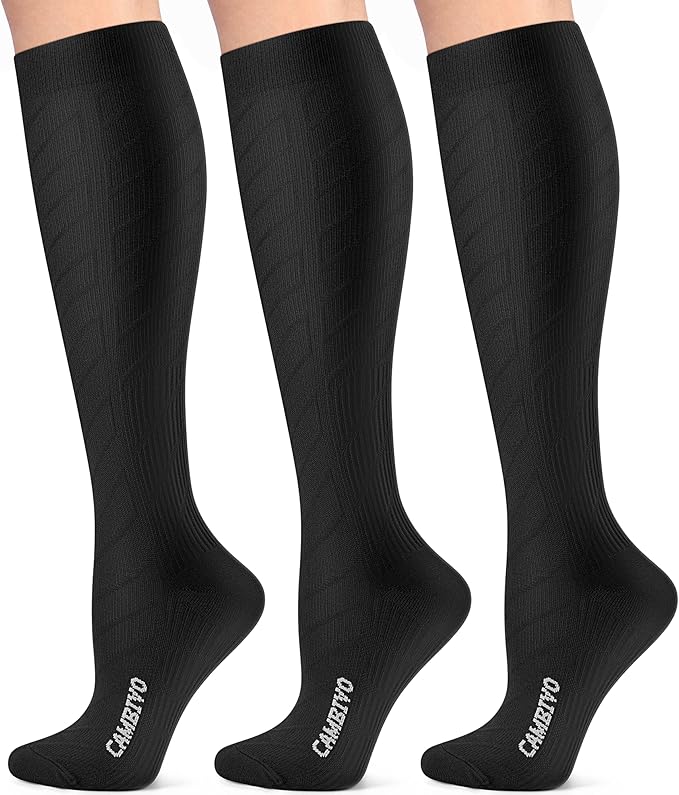 CAMBIVO 3 Pairs Compression Socks for Men & Women(20 - 30 mmHg), Compression Stocking for Swelling, Running, Flight, Pregnancy - Cambivo