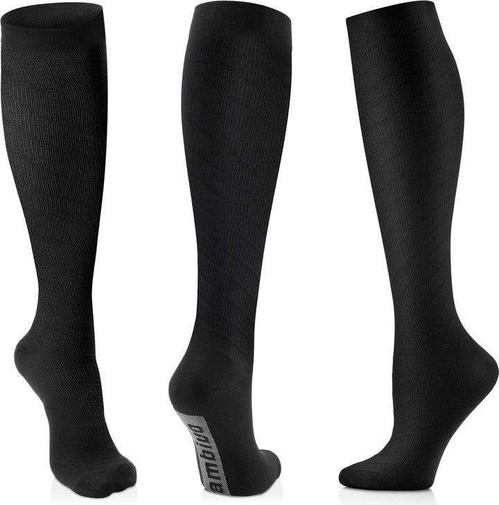 CAMBIVO 3 Pairs of Compression Stockings for Men and Women - for Sport, Skiing, Flying, Travel and Pregnancy - Cambivo