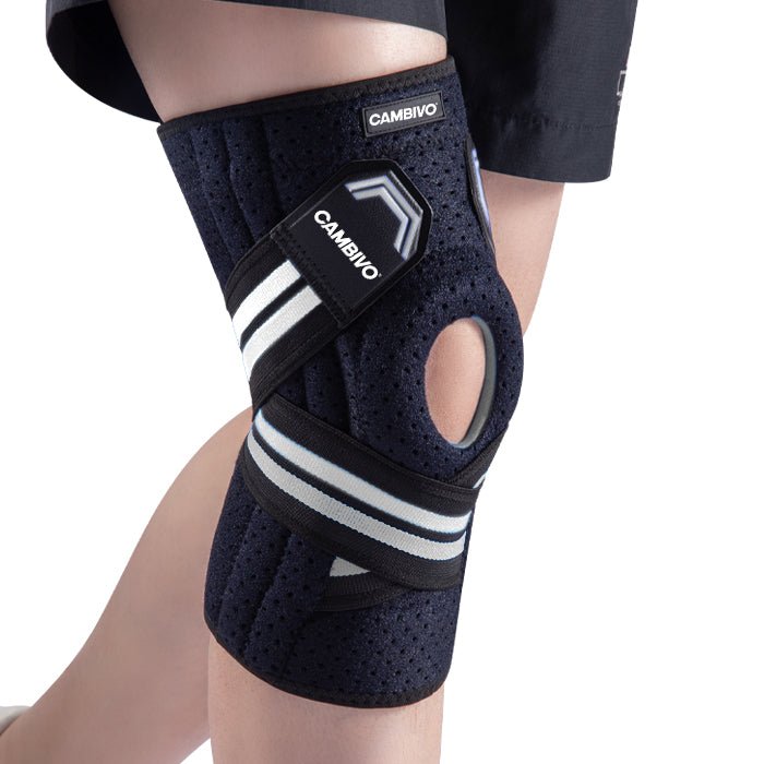 CAMBIVO Adjustable Knee Brace with Side Stabilizers for Knee Pain - Cambivo