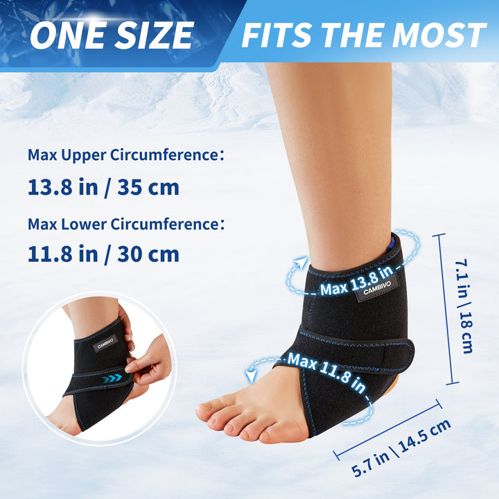 CAMBIVO Cold Therapy Reusable Gel Packs Ankle Brace - Cambivo