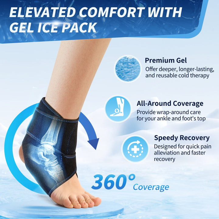 CAMBIVO Cold Therapy Reusable Gel Packs Ankle Brace - Cambivo