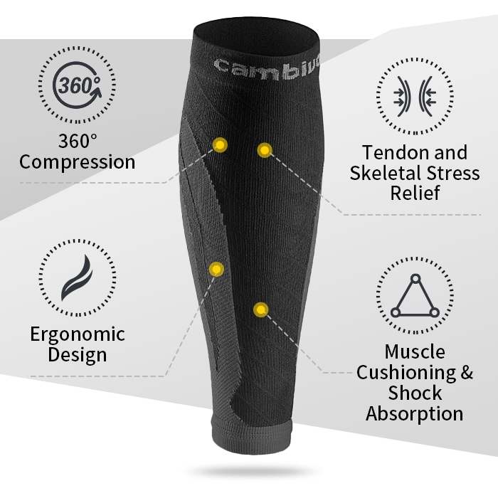 Cambivo Compression Calf Sleeves for Workout (3 Pairs) - Cambivo