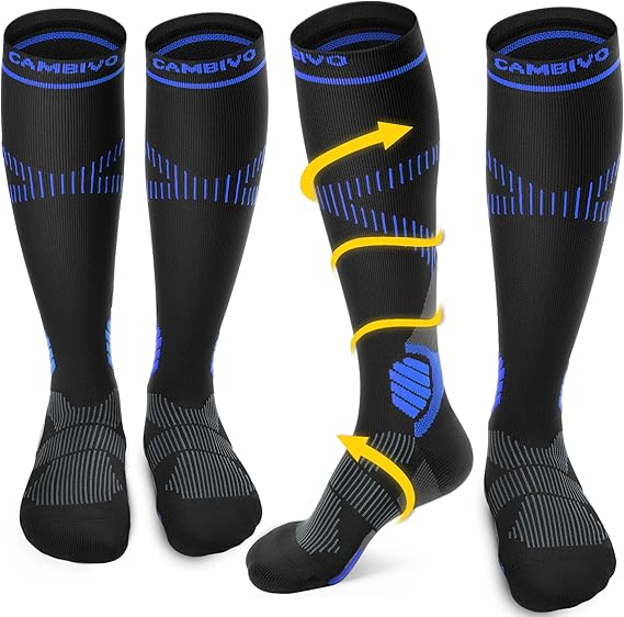 CAMBIVO Compression Socks for Men and Women,2 Pairs - WM - Cambivo