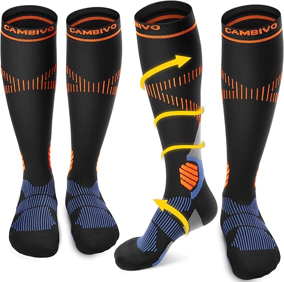 CAMBIVO Compression Socks for Men and Women,2 Pairs - WM - Cambivo