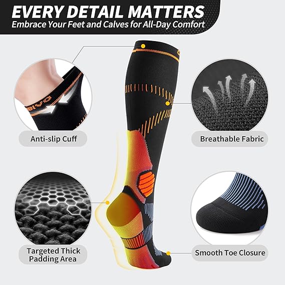 CAMBIVO Compression Socks for Men and Women,2 Pairs - WM - Cambivo