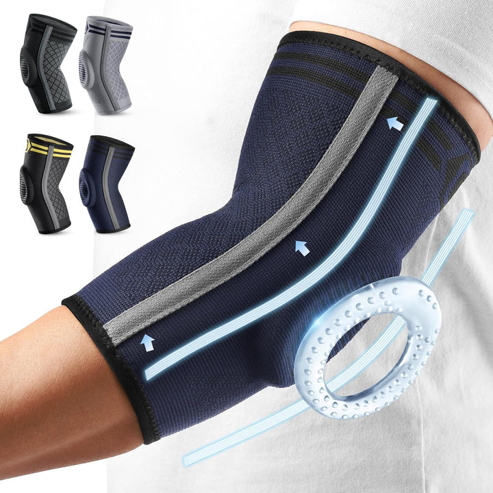 CAMBIVO Elbow Brace for Tendonitis and Tennis Elbow with Gel Pad and Dual Stabilizers, 2 Pcs - Cambivo