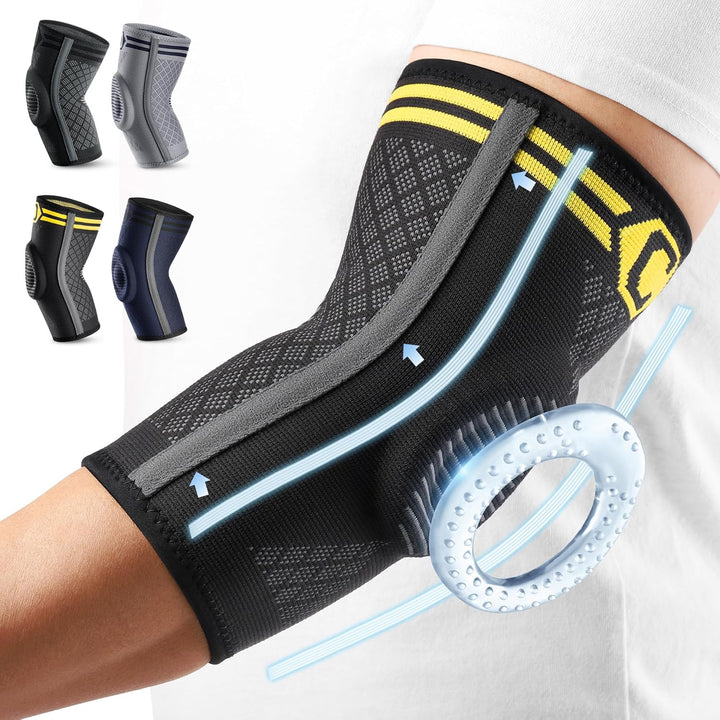 CAMBIVO Elbow Brace for Tendonitis and Tennis Elbow with Gel Pad and Dual Stabilizers, 2 Pcs - Cambivo