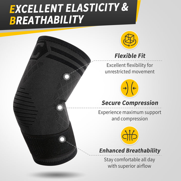 CAMBIVO Elbow Compression Sleeve with Removable Strap & Gel Pad - Cambivo