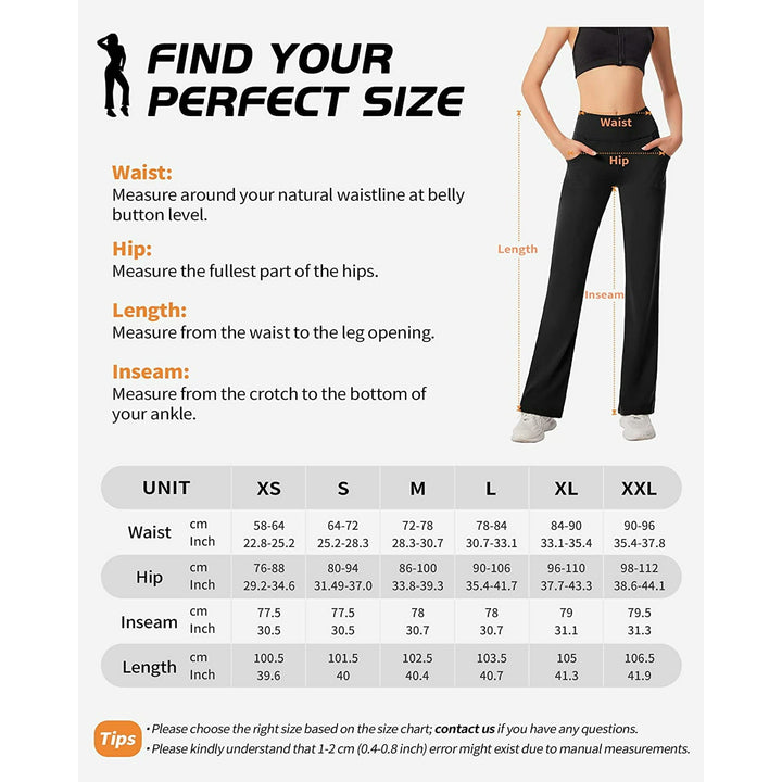 CAMBIVO Flare Leggings for Women, Bootcut Yoga Pants with Pockets, Tummy Control Workout Pants - Cambivo