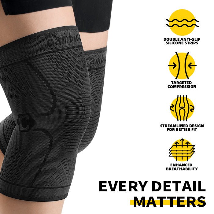 CAMBIVO Knee Brace Compression Sleeve for Meniscus Tear - Cambivo