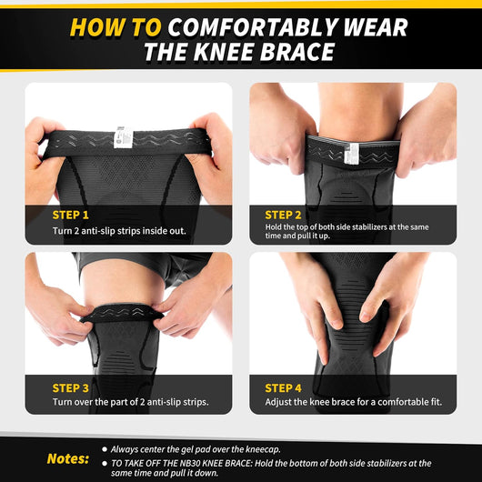 Introduction to usage of CAMBIVO Knee Brace with Side Stabilizers & Patella Pad for Knee Pain Relief