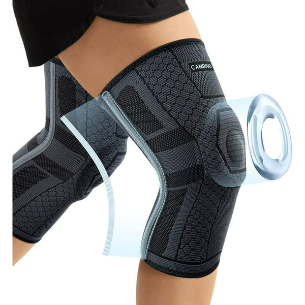 CAMBIVO Knee Braces with PMMA Side Stabilizers and Patella Knee Pads for Meniscus Tear - WM - Cambivo