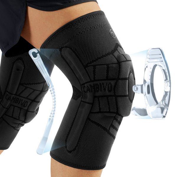 CAMBIVO Knee Braces with Side Stabilizers & Patella Gel Pad for Tendonitis - Cambivo