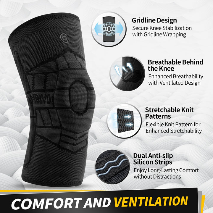 CAMBIVO Knee Braces with Side Stabilizers & Patella Gel Pad for Tendonitis - Cambivo