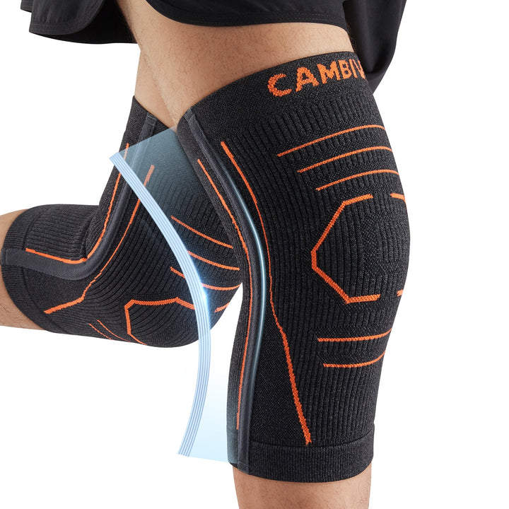 CAMBIVO Lightweight Knee Compression Sleeves with Side Stabilizer - Cambivo