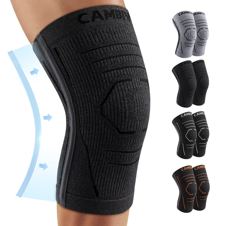 CAMBIVO Lightweight Knee Compression Sleeves with Side Stabilizer - Cambivo