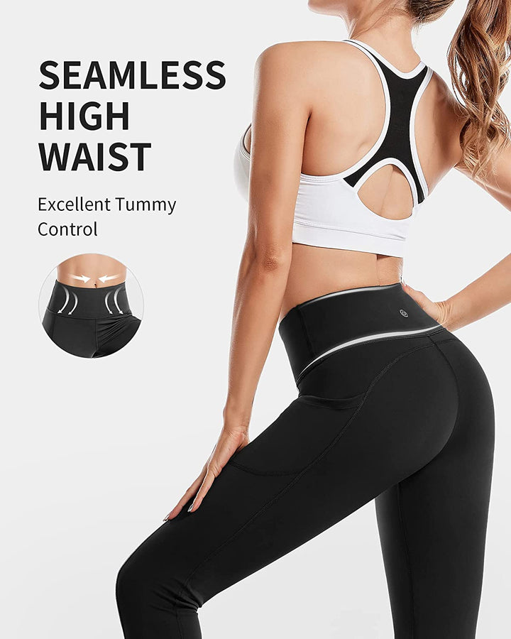 CAMBIVO Non - See - Through Tight Yoga Pants for Women, Workout Leggings with Pockets - Cambivo