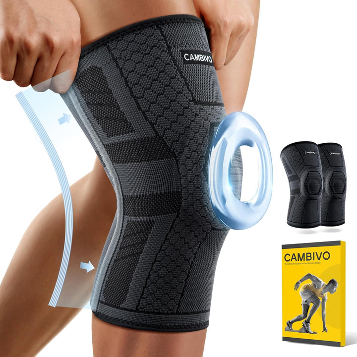 CAMBIVO Pro Knee Compression Sleeves with Side Stabilizer - WS - Cambivo