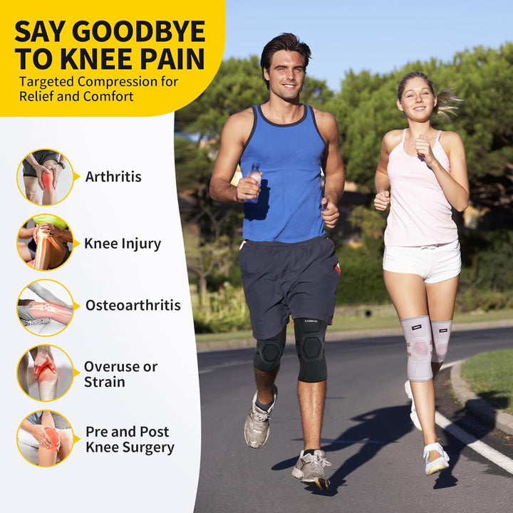 CAMBIVO Pro Knee Compression Sleeves with Side Stabilizer - WS - Cambivo