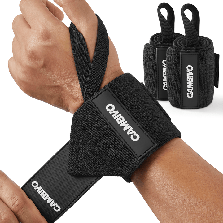 CAMBIVO Wrist Wraps for Weightlifting with Heavy Duty Thumb Loop - Cambivo