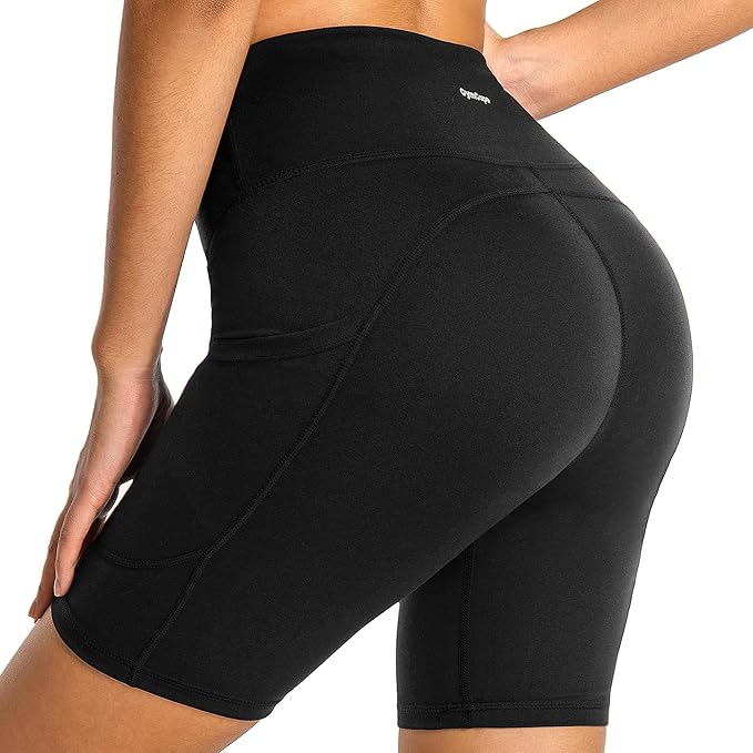 GymCope Womens 8" High Waist Yoga Shorts for Women Athletic Biker Shorts - WM - Cambivo