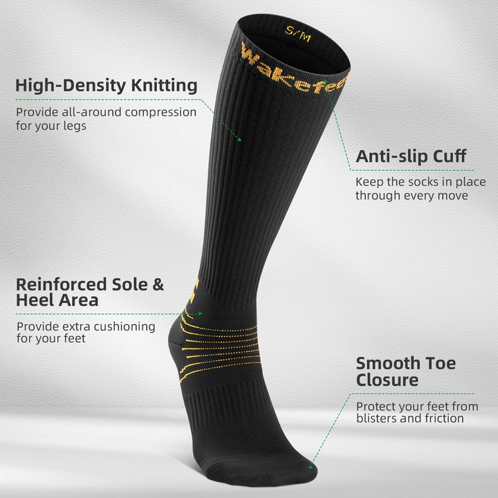 WAKEFEET 15 - 25 mmhg Scent Knee High Compression Socks for Women & Mens (3 Pairs) - WM - Cambivo