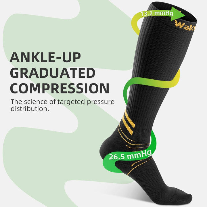 WAKEFEET 15 - 25 mmhg Scent Knee High Compression Socks for Women & Mens (3 Pairs) - WM - Cambivo