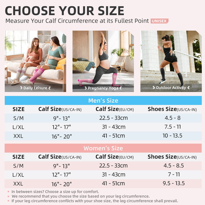 WAKEFEET 2 Pairs Knee High Compression Stockings with Anti - slip Slipper for Women - Cambivo