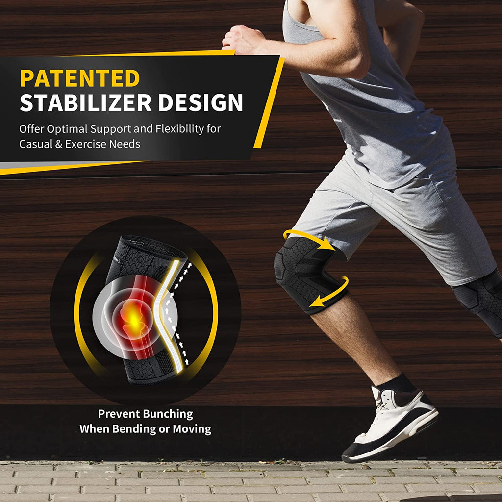 Patella Knee Brace Adjustable Compression Knee Sleeve for Basketball  Mountaineering Running Meniscus Tear Arthritis(XXL)