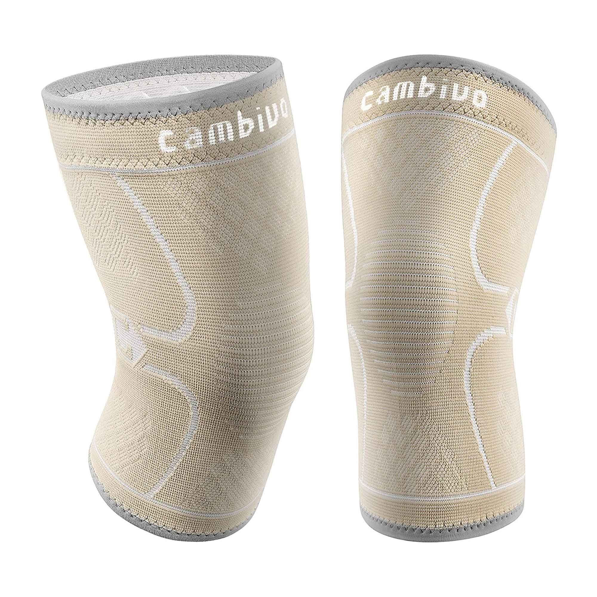 Review Analysis + Pros/Cons - CAMBIVO 2 Pack Knee Brace Knee Compression  Sleeve Support for Men and Women Running Workout Gym Hiking Sports