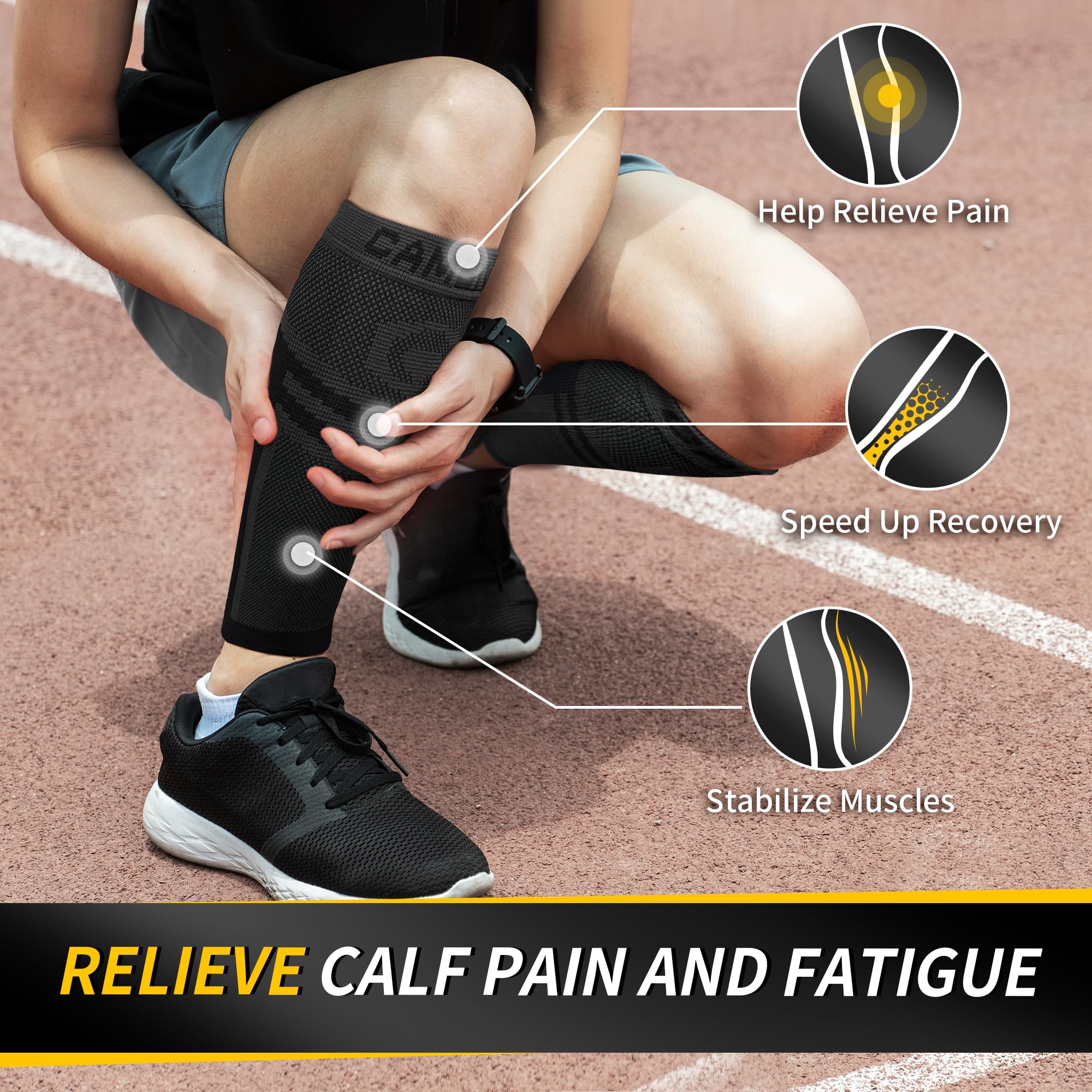 CAMBIVO Calf Support Compression Sleeve for Men and Women, Shin Splint