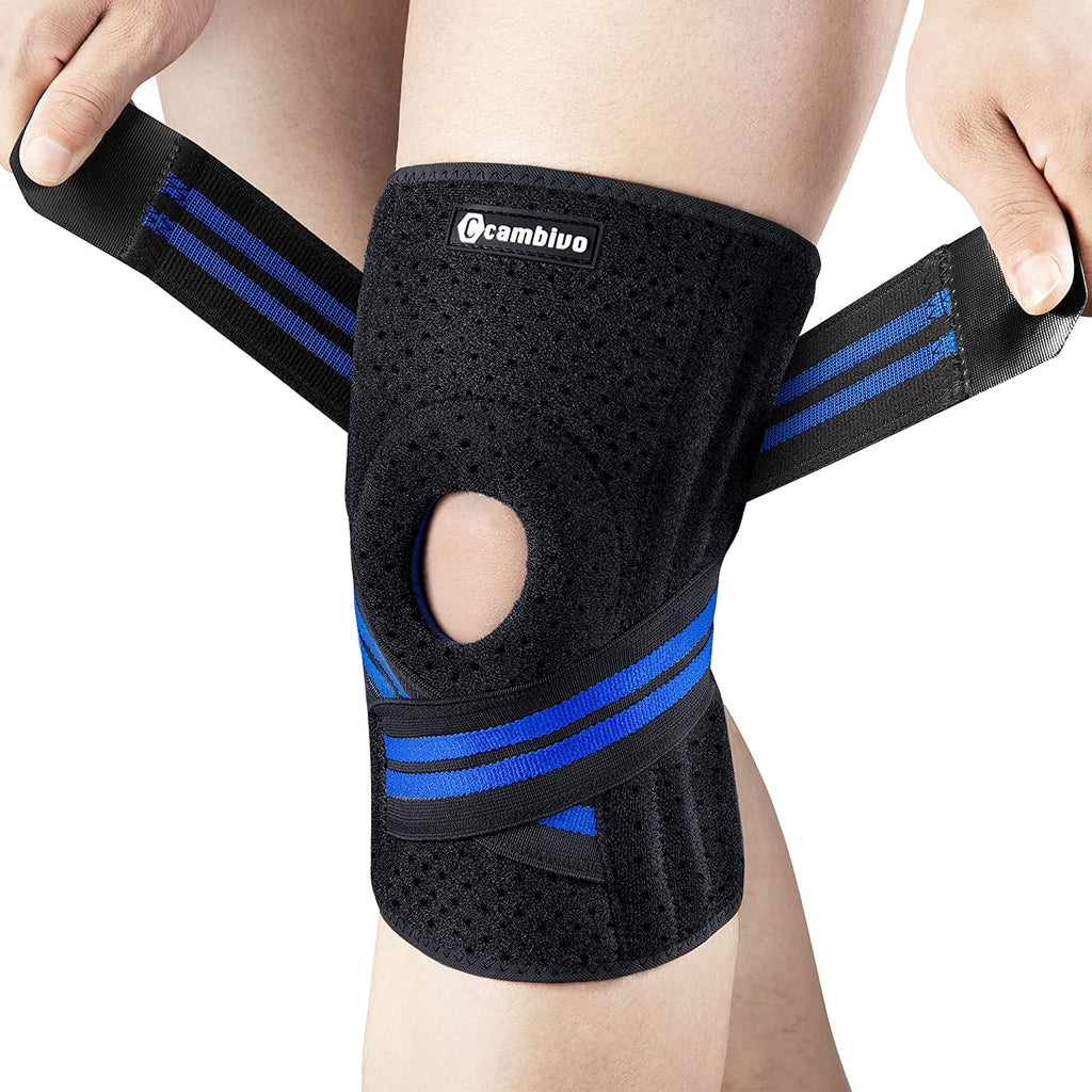 CAMBIVO Adjustable Knee Braces for Knee Pain with Side Stabilizers for Women and men