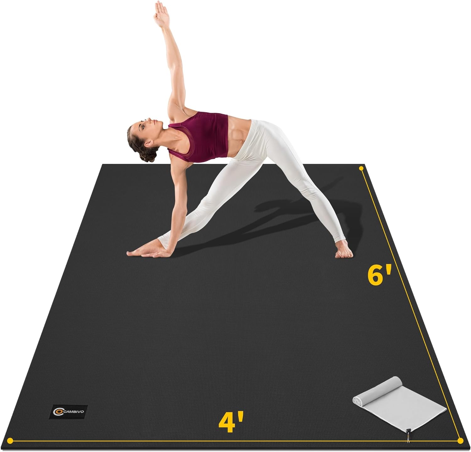 Gogokiwi Large Yoga Mat (6'x4') Extra Wide 1/4 Thick Workout Blush Pink