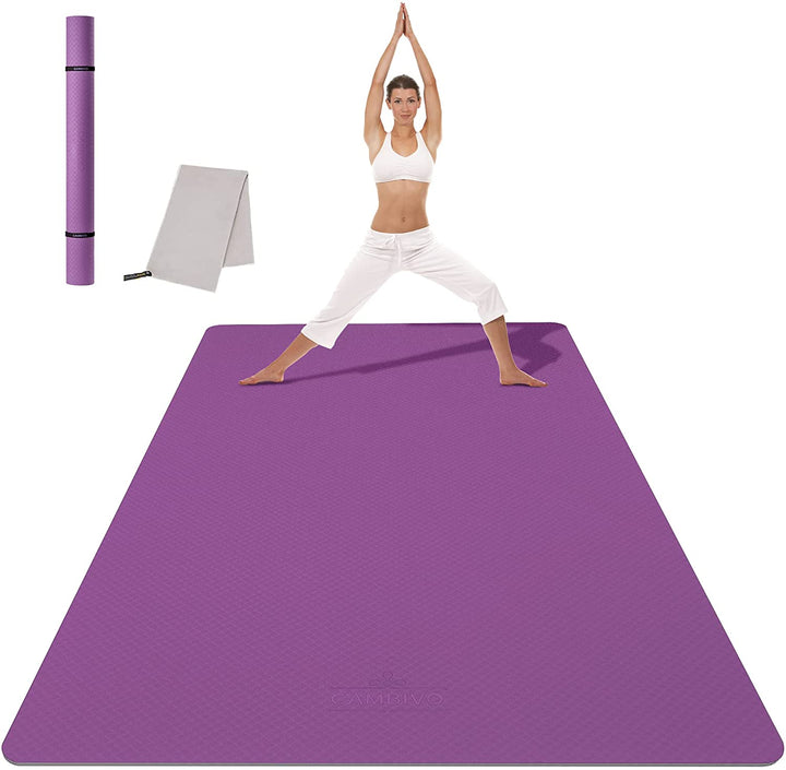 CAMBIVO Large Yoga Mat 6' x 4' x 8mm(72'' x 48'') Extra Thick Exercise Mat  for Home Gym Flooring, Non-Slip Anti-Tear Barefoot Workout Mat for Women  and Men-Pilates,Stretching,Push-ups,Fitness, Mats -  Canada
