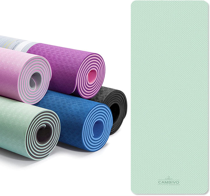 Non Slip TPE Yoga Mat Mint Green - Cambivo