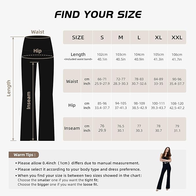 GymCope Flare Leggings for Women, High Waist Bootcut Yoga Pants with 4 ...